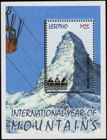 Lesotho 2002 International Year of Mountains souvenir sheet unmounted mint.