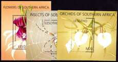 Lesotho 2002 Flowers, Orchids and Insects souvenir sheet set unmounted mint.