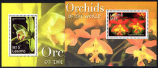 Lesotho 2007 Orchids of the World souvenir sheet set unmounted mint.