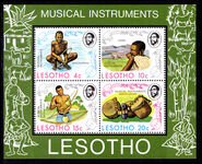 Lesotho 1975 Basotho Musical Instruments souvenir sheet unmounted mint.