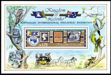 Lesotho 1984 Ausipex International Stamp Exhibition souvenir sheet unmounted mint.