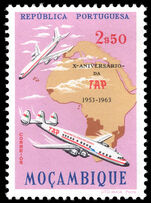 Mozambique 1963 Tenth Anniversary of TAP Airline unmounted mint.