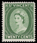 St Vincent 1964-65 20c wmk 12 perf 12½ unmounted mint.