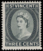 St Vincent 1964-65 3c wmk 12 perf 13x14 unmounted mint.