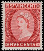 St Vincent 1964-65 5c wmk 12 perf 13x14 unmounted mint.