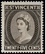 St Vincent 1964-65 25c wmk 12 perf 13x14 unmounted mint.