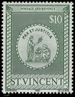 St Vincent 1980 $10 postal fiscal unmounted mint.