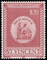 St Vincent 1980 $20 postal fiscal unmounted mint.