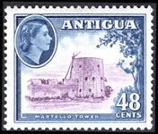 Antigua 1953-62 48c Martello Tower Script CA unmounted mint.