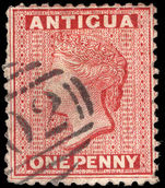 Antigua 1872 1d lake perf 12½ Crown CC fine used.