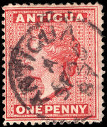 Antigua 1884-87 1d rose perf 14 Crown CA fine used.