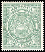 Antigua 1908-17 ½d green lightly mounted mint.
