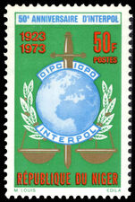 Niger 1973 50th Anniversary of International Criminal Police Organisation unmounted mint.