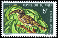 Niger 1969 5f African Grey Hornbill unmounted mint.