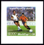 Syria 1994 World Cup Football Championship souvenir sheet unmounted mint.