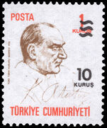 Turkey 1977 10k provisional unmounted mint.
