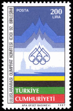 Turkey 1987 92nd Session of International Olympic Committee unmounted mint.