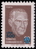 Turkey 1989 500l Provisional unmounted mint.