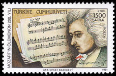 Turkey 1991 Death Bicentenary of Wolfgang Amadeus Mozart unmounted mint.