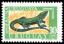 Uruguay 1970 30p Teju Lizard unmounted mint.