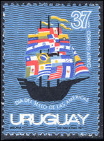 Uruguay 1972 America. Stamp Day unmounted mint.