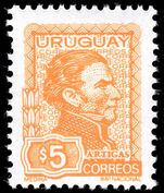 Uruguay 1972 5p yellow General Jose Artigas unmounted mint.
