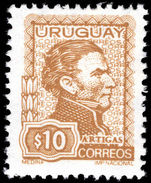 Uruguay 1972 10p brown General Jose Artigas unmounted mint.