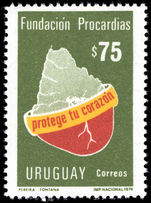 Uruguay 1974 Heart Foundation unmounted mint.