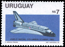 Uruguay 1983 First Flight of Space Shuttle Columbia unmounted mint.