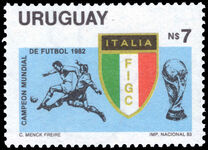 Uruguay 1983 Italy's Victory in World Cup Football Championship unmounted mint.