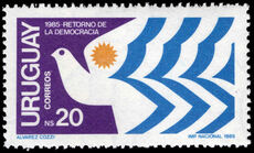 Uruguay 1985 Return to Democracy unmounted mint.