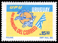 Uruguay 1986 World Post Day unmounted mint.