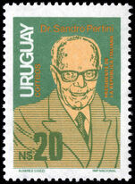 Uruguay 1986 Visit of Dr Sandro Pertini unmounted mint.