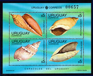 Uruguay 1995 Sea shells souvenir sheet unmounted mint.