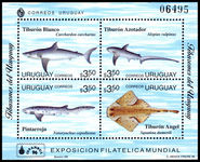 Uruguay 1996 Fishes souvenir sheet unmounted mint.