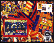 Uruguay 1999 Centenary of Barcelona Football Club souvenir sheet unmounted mint.