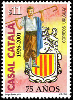 Uruguay 2001 Casal Catalan unmounted mint.