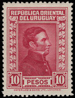 Uruguay 1929-33 10p deep lake Waterlow fine mounted mint.