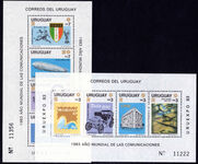 Uruguay 1983 URUEXPO '83; World Communication Year perf souvenir sheet set unmounted mint.