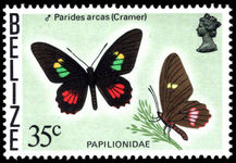 Belize 1975-78 35c Butterfly unmounted mint.