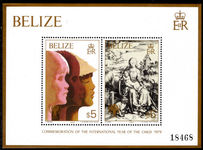 Belize 1979 International Year of the Child Durer souvenier sheet unmounted mint.
