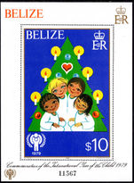Belize 1979 International Year of the Child Christmas Tree souvenier sheet unmounted mint.