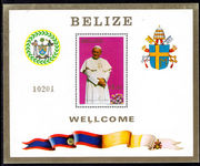 Belize 1983 Pope John Paul souvenier sheet unmounted mint.