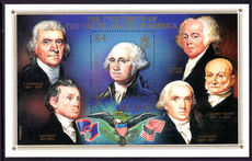 Belize 1986 American Revolution souvenier sheet unmounted mint.