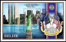 Belize 1986 Statue of Liberty souvenier sheet unmounted mint.