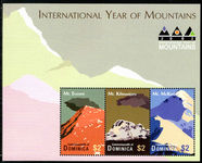 Dominica 2002 International Year of the Mountains sheetlet unmounted mint.