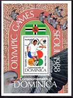 Dominica 1988 Olympics souvenir sheet unmounted mint.
