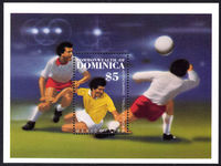 Dominica 1986 World Cup Football souvenir sheet unmounted mint.