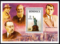 Dominica 1986 Statue of Liberty souvenir sheet unmounted mint.