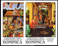 Dominica 1989 Christmas souvenir sheet set unmounted mint.